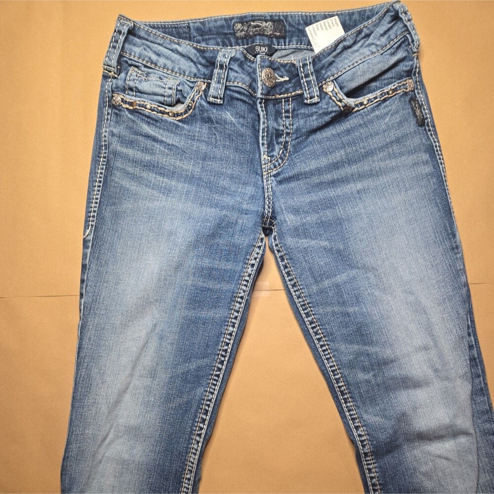 Silver Jeans Suki Womens 28/33 Boot Cut Low Rise Dark Wash Denim